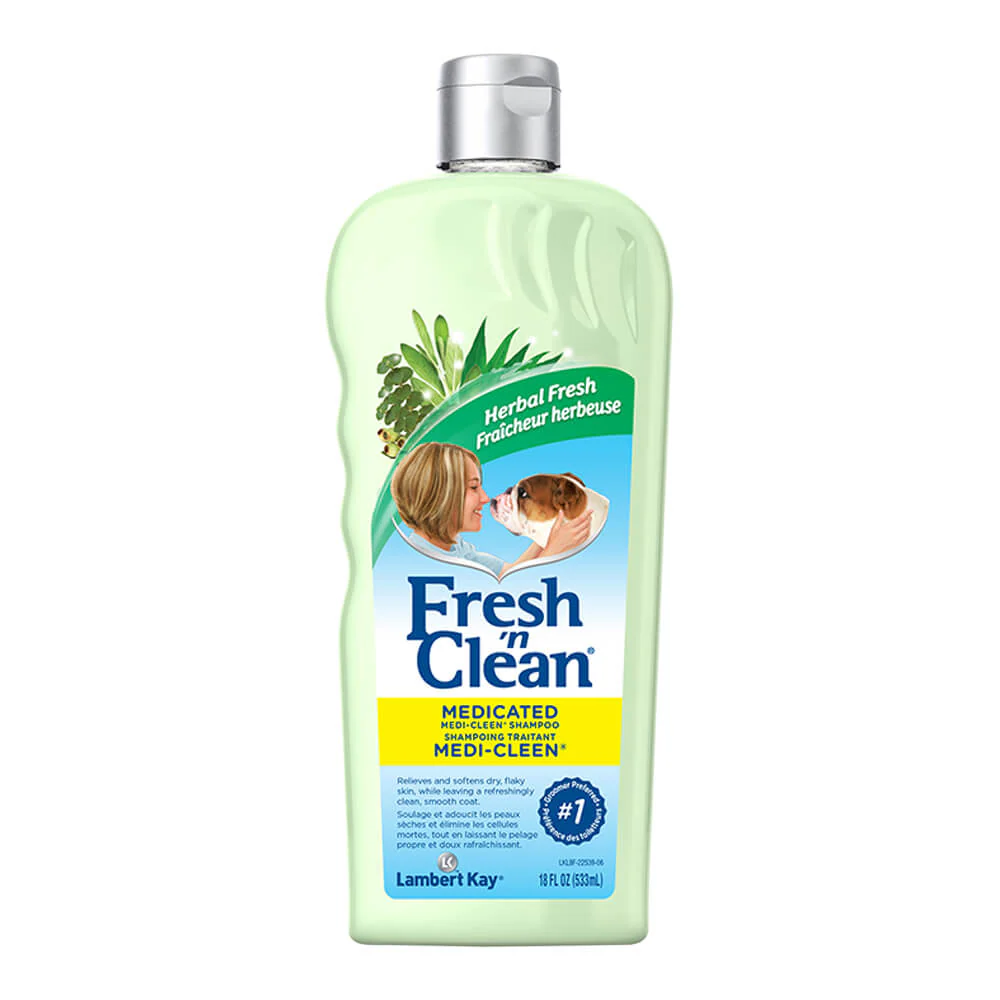 Fresh `n Clean Medi-Cleen Shampoo, Herbal Fresh, 18 oz - Pet's Shop