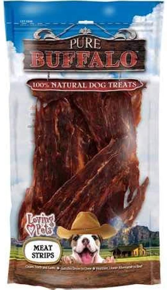 Pure Buffalo Jerky Meat Strips, 3.5 oz - Pet's Shop
