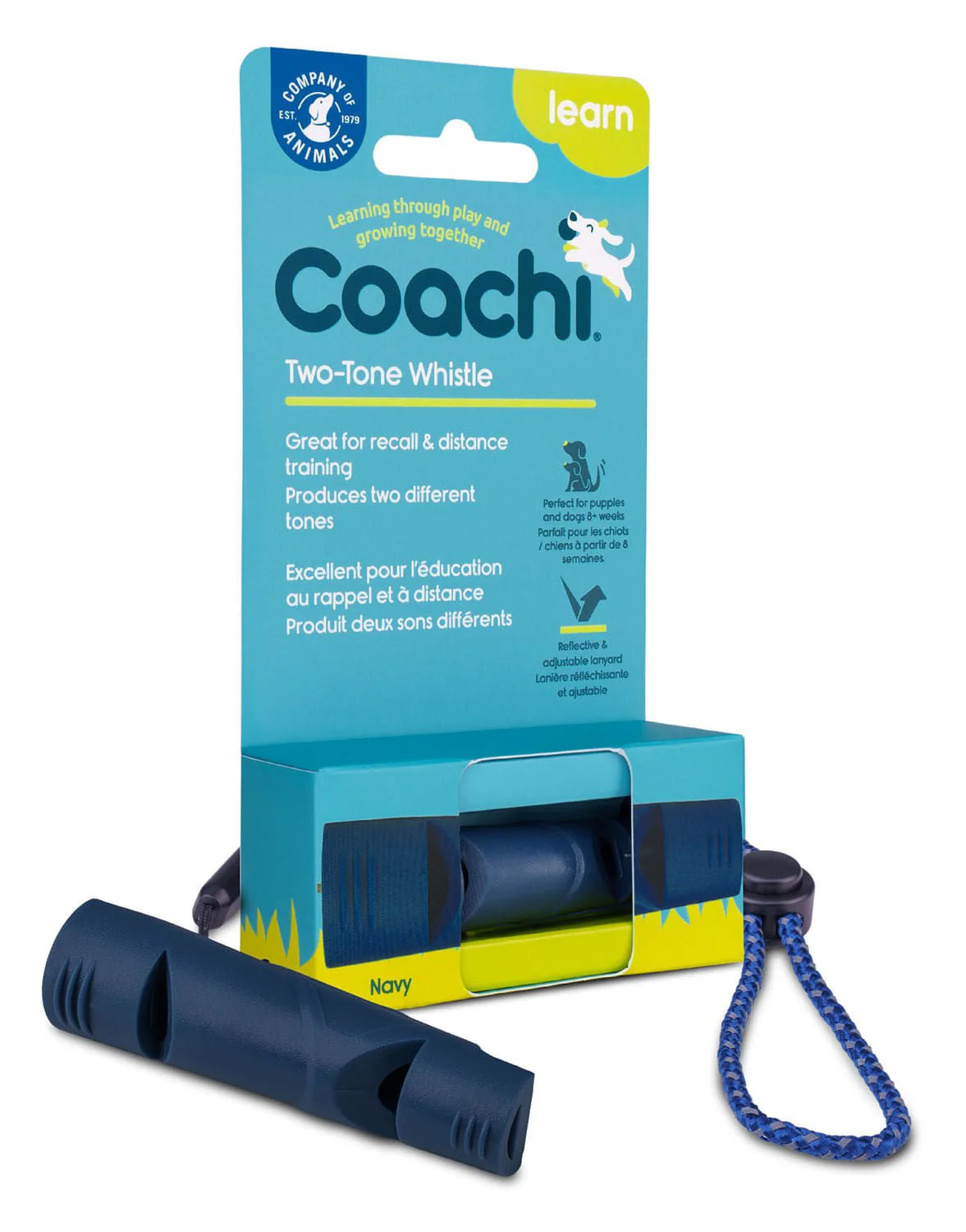 Coachi Two-Tone Dog Whistle, Navy - Pet's Shop