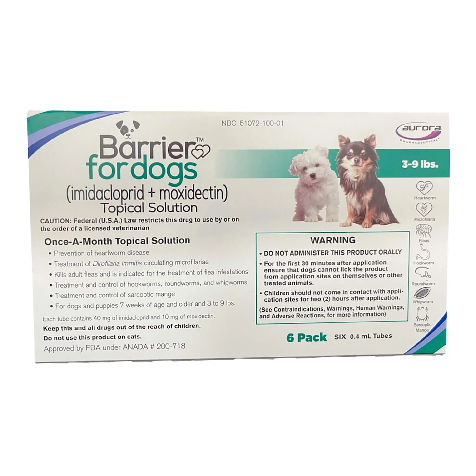 Barrier (imidacloprid + moxidectin) Once-a-month Topical Solution for Dogs - Pet's Shop