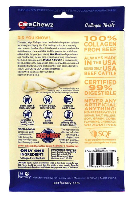 CareChewz Collagen Twists, 2 pack - Pet's Shop