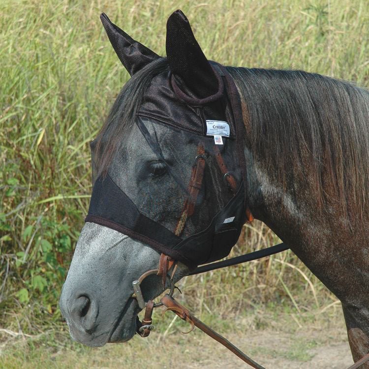Cashel Crusader Black Quiet-Ride Fly Mask with Ears - Pet's Shop