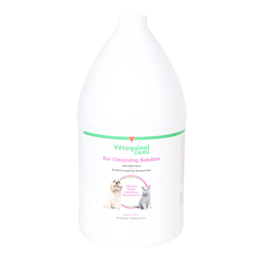 Vetoquinol Care Ear Cleansing Solution with Aloe, 1 Gallon - Pet's Shop