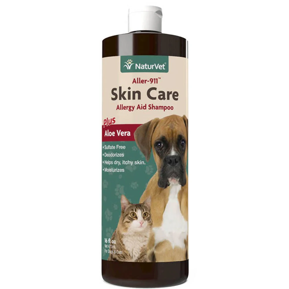 Aller-911 Skin Care Allergy Aid Shampoo Plus Aloe Vera for Dogs & Cats, 16 fl oz - Pet's Shop