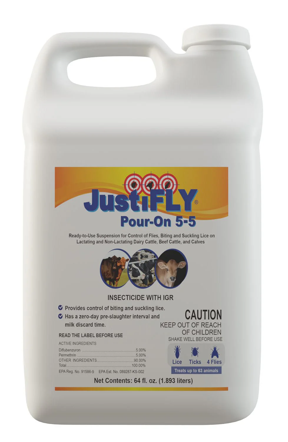 JustiFly Pour-On 5/5, 0.5 gallon - Pet's Shop