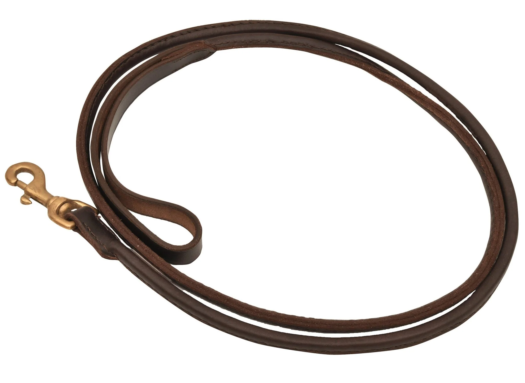 Rolled Leather Dog Leash with Hand Strap Handle, 6'L - Pet's Shop