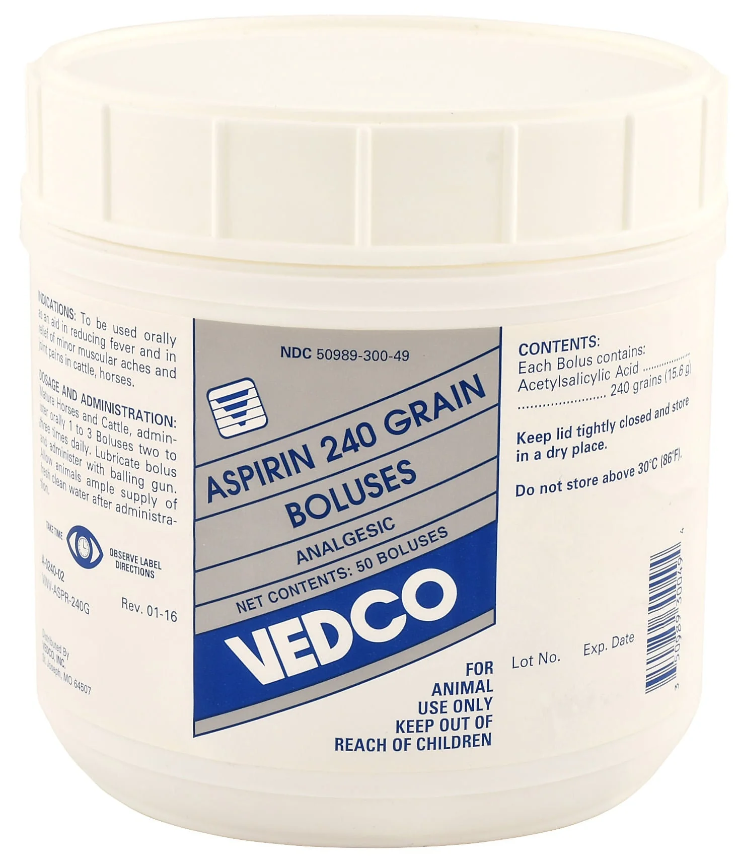 Aspirin Bolus 240 Grain, 3 lb - Pet's Shop