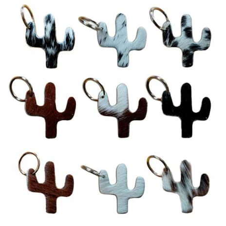 Showman Cowhide Cactus Keychain, Assorted - Pet's Shop