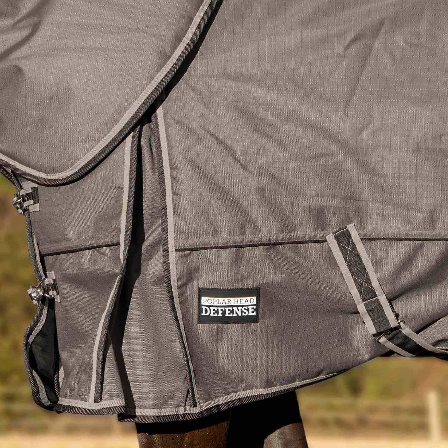 Poplar Head Defense 1680 Denier Turnout Blanket with Detachable Neck, 240 Gram, Plymouth Brown - Pet's Shop