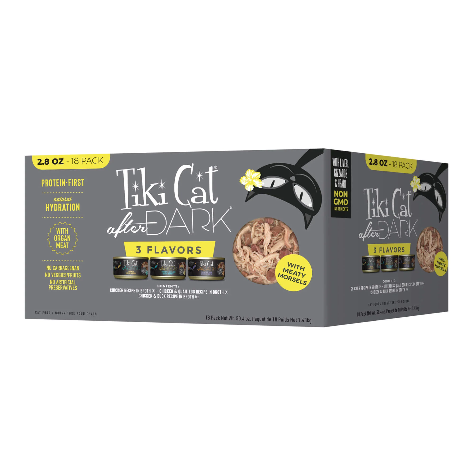 Tiki Cat After Dark Wet Cat Food, Whole Foods Variety Pack, 2.8 oz Cans, 18 ct - Pet's Shop
