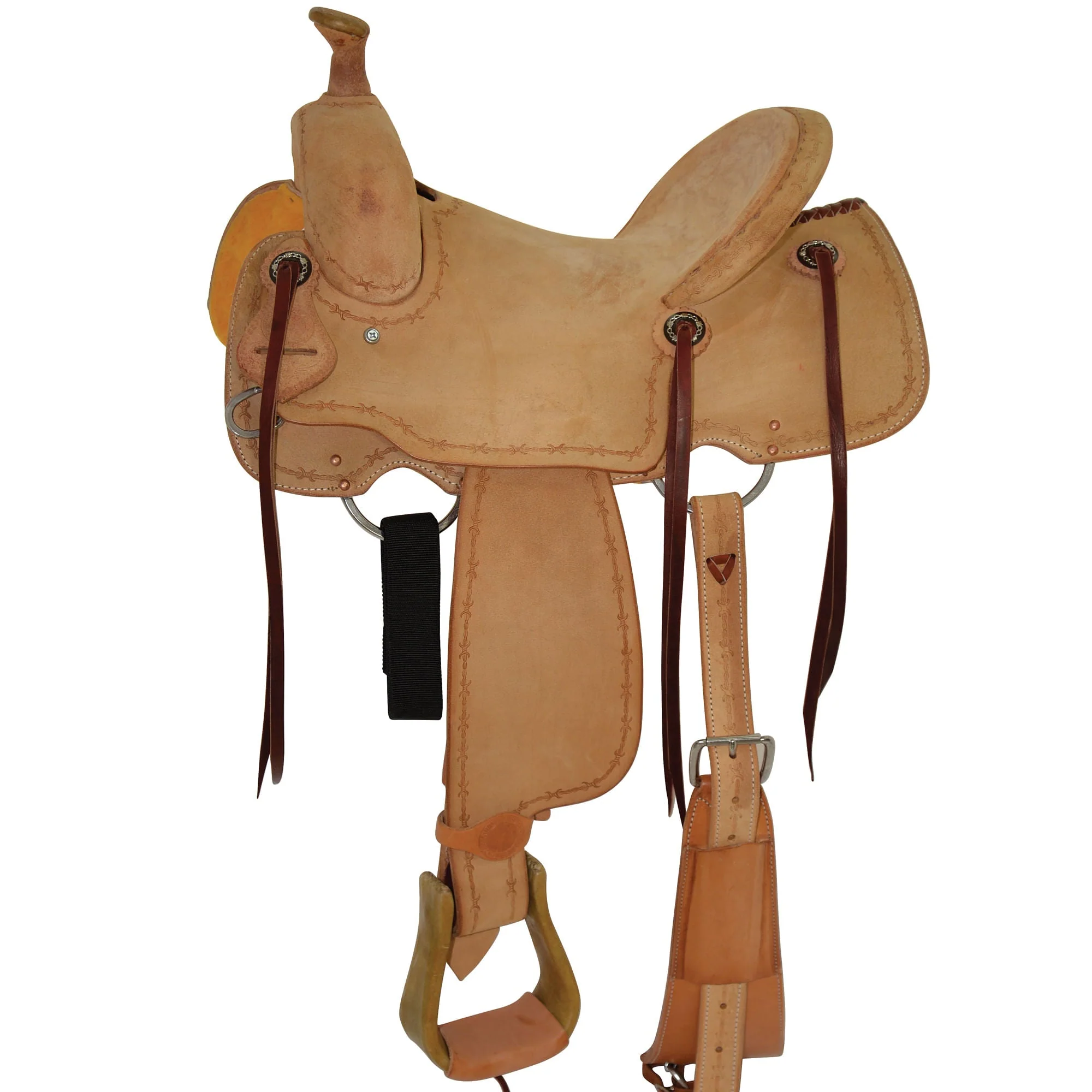 Circle Y Comal All Around Saddle, Wide, Roughout - Pet's Shop
