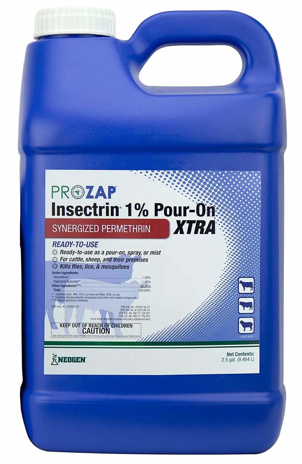 Prozap Insectrin 1% Pour-On Xtra, 2.5 gal - Pet's Shop