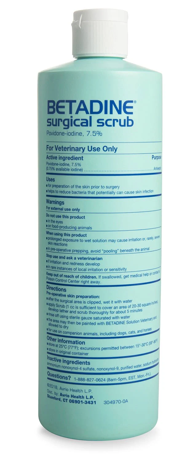 Betadine Surgical Scrub Sudsing Skin Cleanser (Povidone Iodine) - Pet's Shop