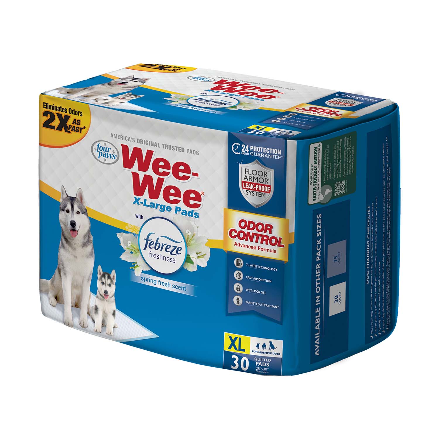 Wee-Wee Odor Control X-Large Dog Pads with Febreze Freshness - Pet's Shop