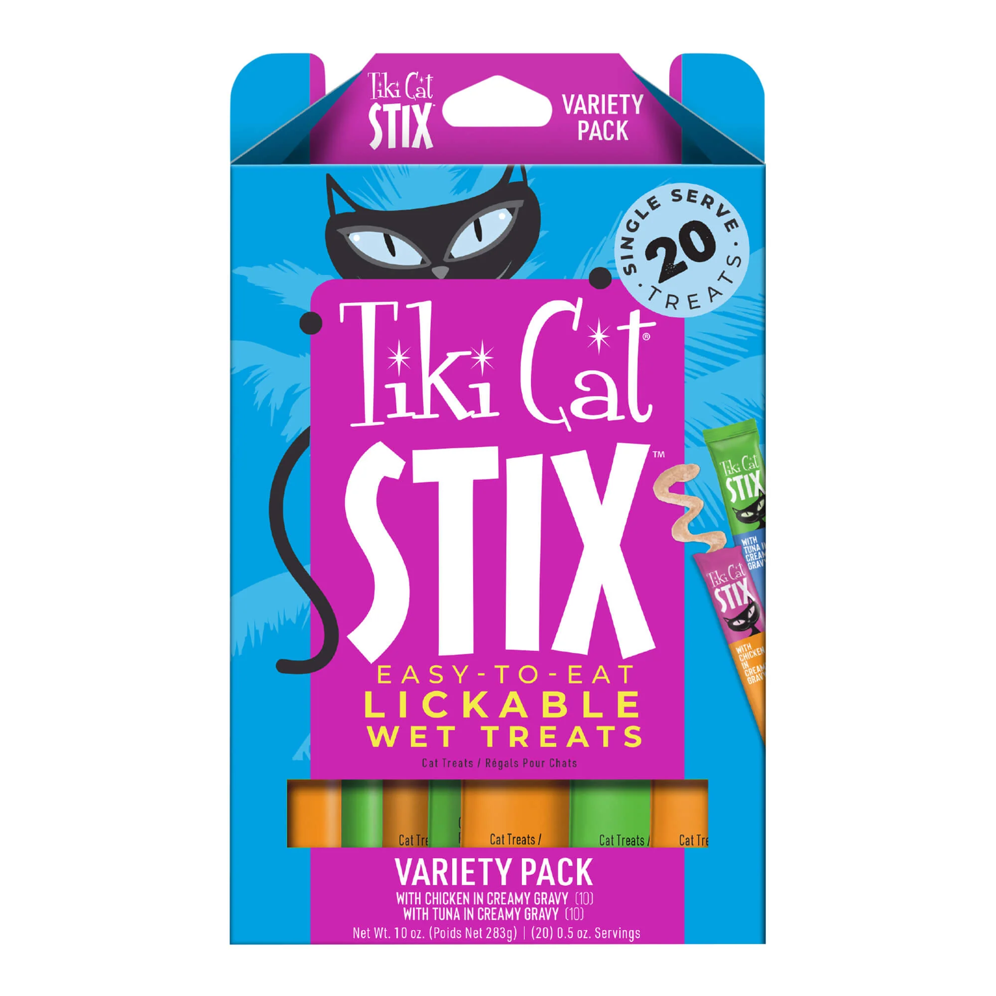 Tiki Cat Stix Wet Cat Treats, Variety Pack, 10 oz, Box of 20 ct - Pet's Shop