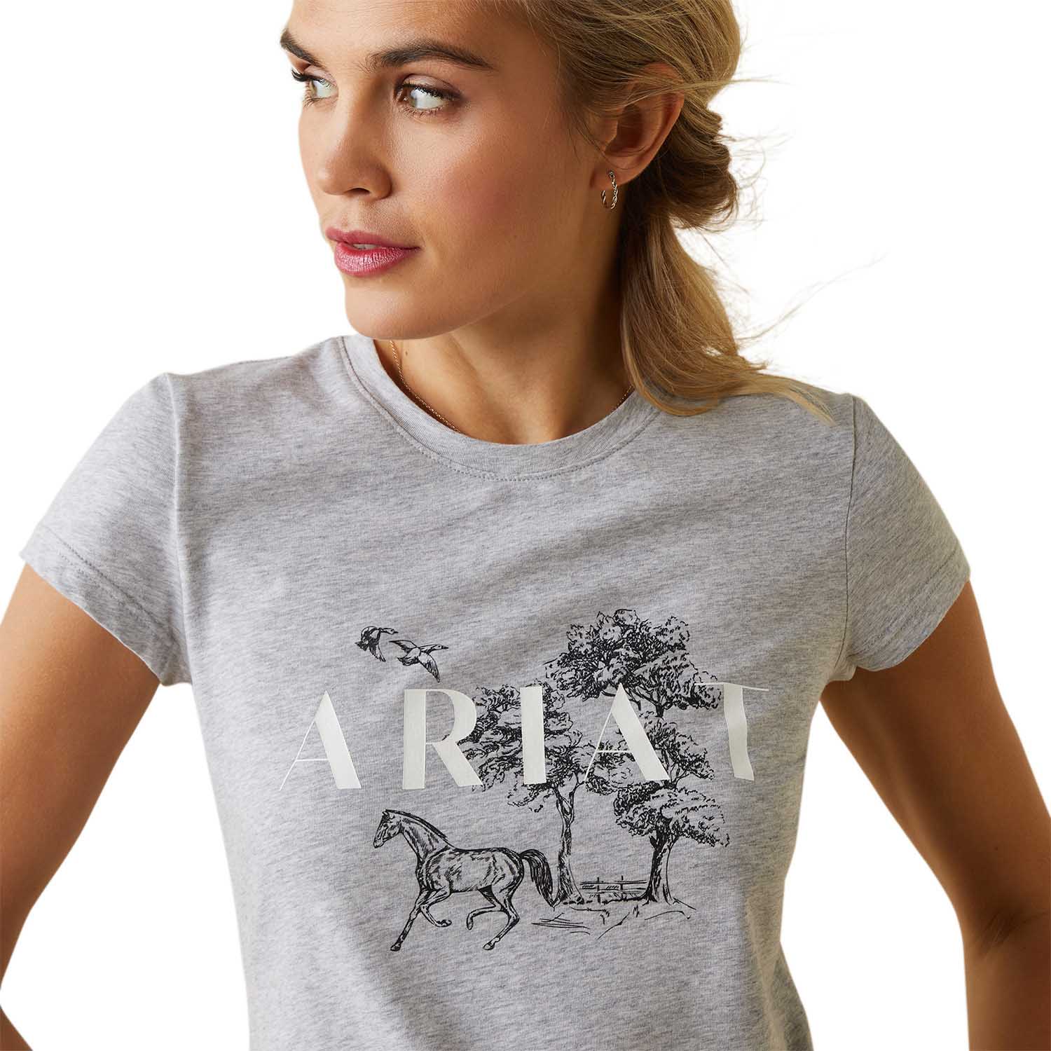 Ariat Women's Toile Scene T-Shirt, Heather Gray - Pet's Shop
