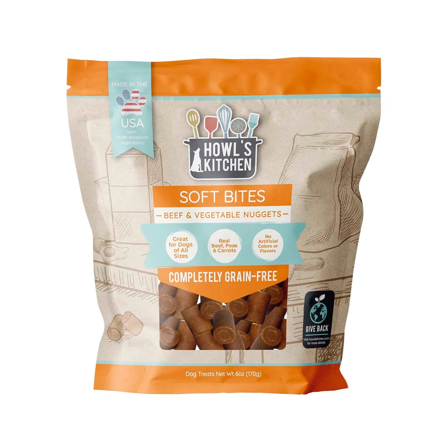 Howl's Kitchen Beef and Vegetable Nuggets, 6oz - Pet's Shop