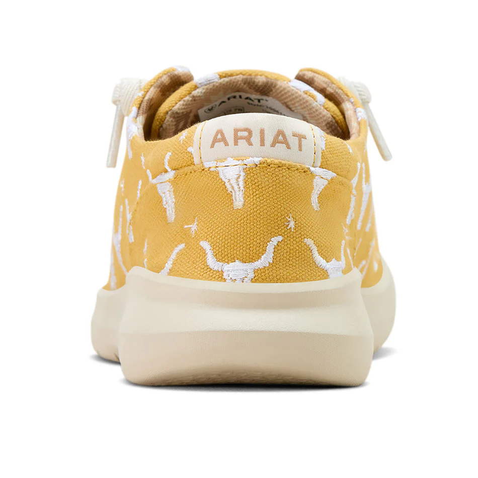 Ariat Women's Hilo Doodle Shoes, Mustard Steer Head Print - Pet's Shop