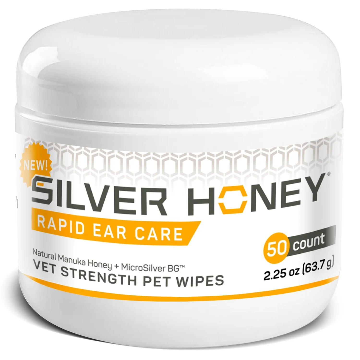 Silver Honey Rapid Ear Care Vet Strength Pet Wipes, 50 ct Jar - Pet's Shop