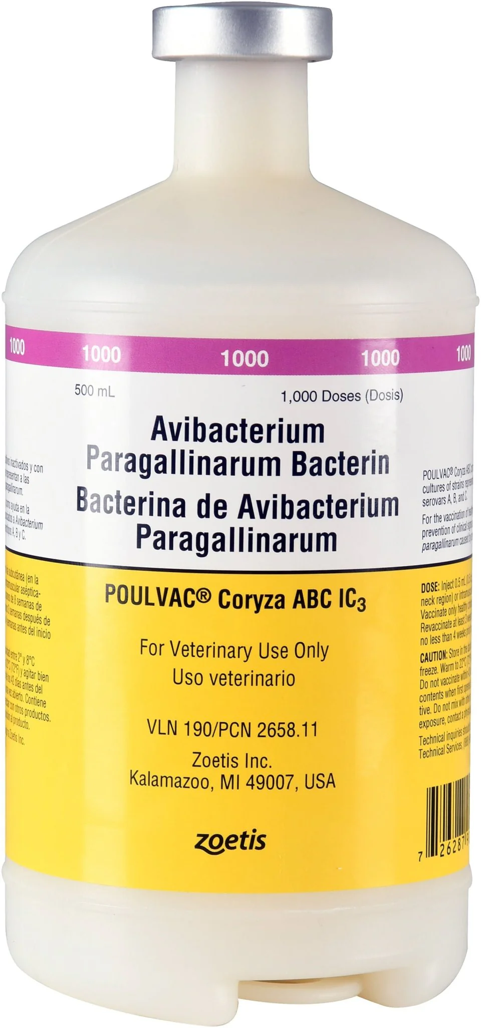 POULVAC Coryza ABC IC3 (Haemophilus Paragallinarum Bacterin), 500 mL - Pet's Shop
