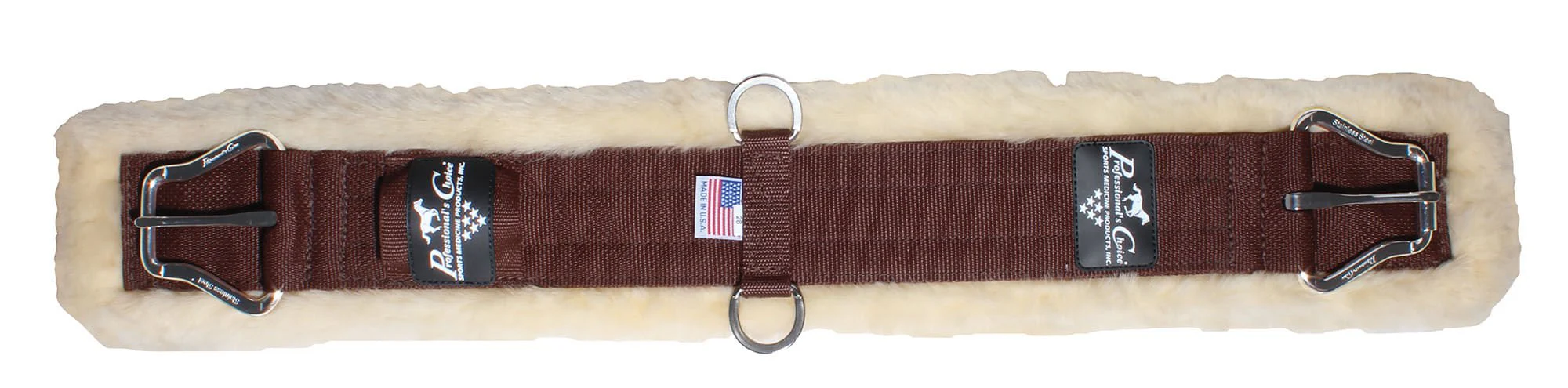 Professional's Choice Wooled Lambskin Western Cinch, Brown - Pet's Shop
