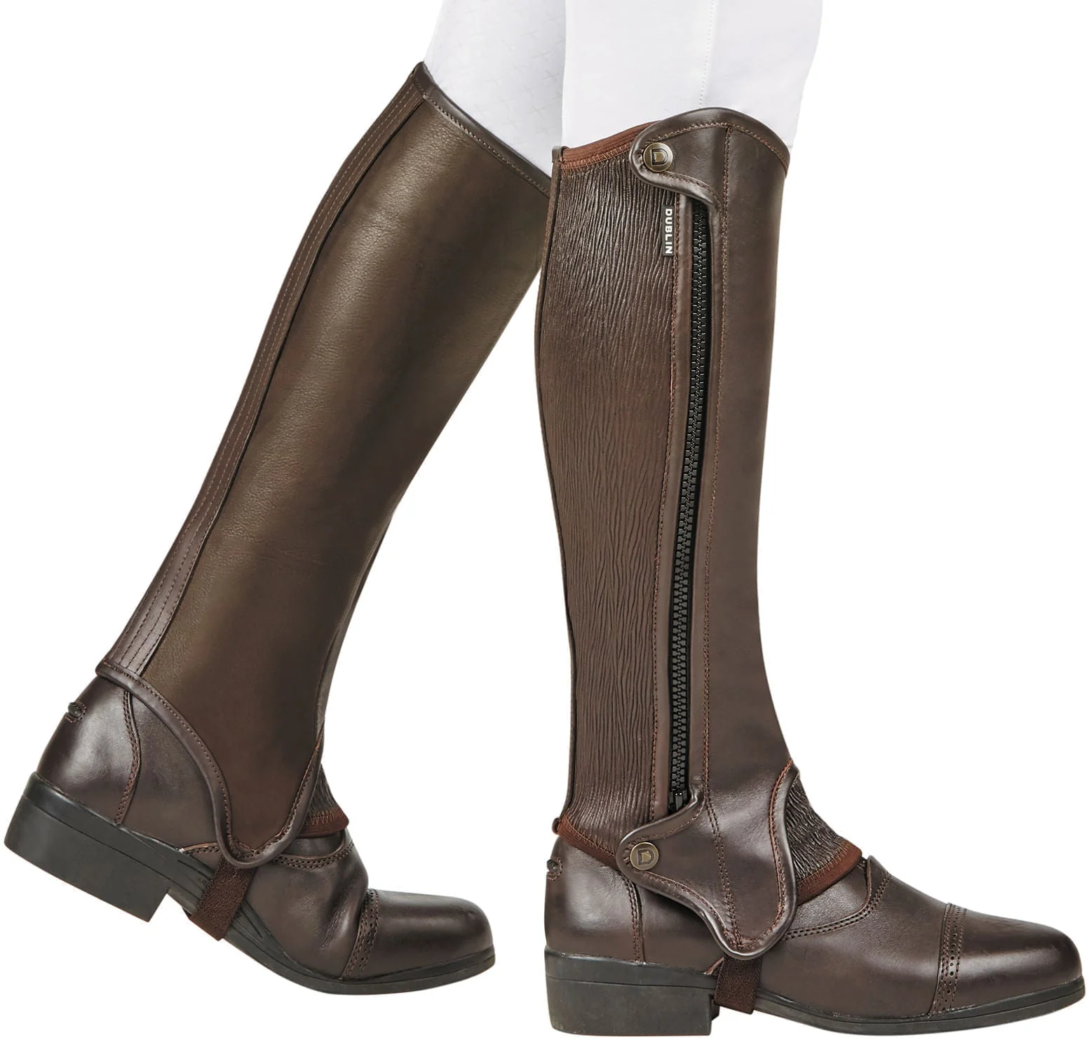 Dublin Evolution Side Zip Half Chaps, Brown - Pet's Shop