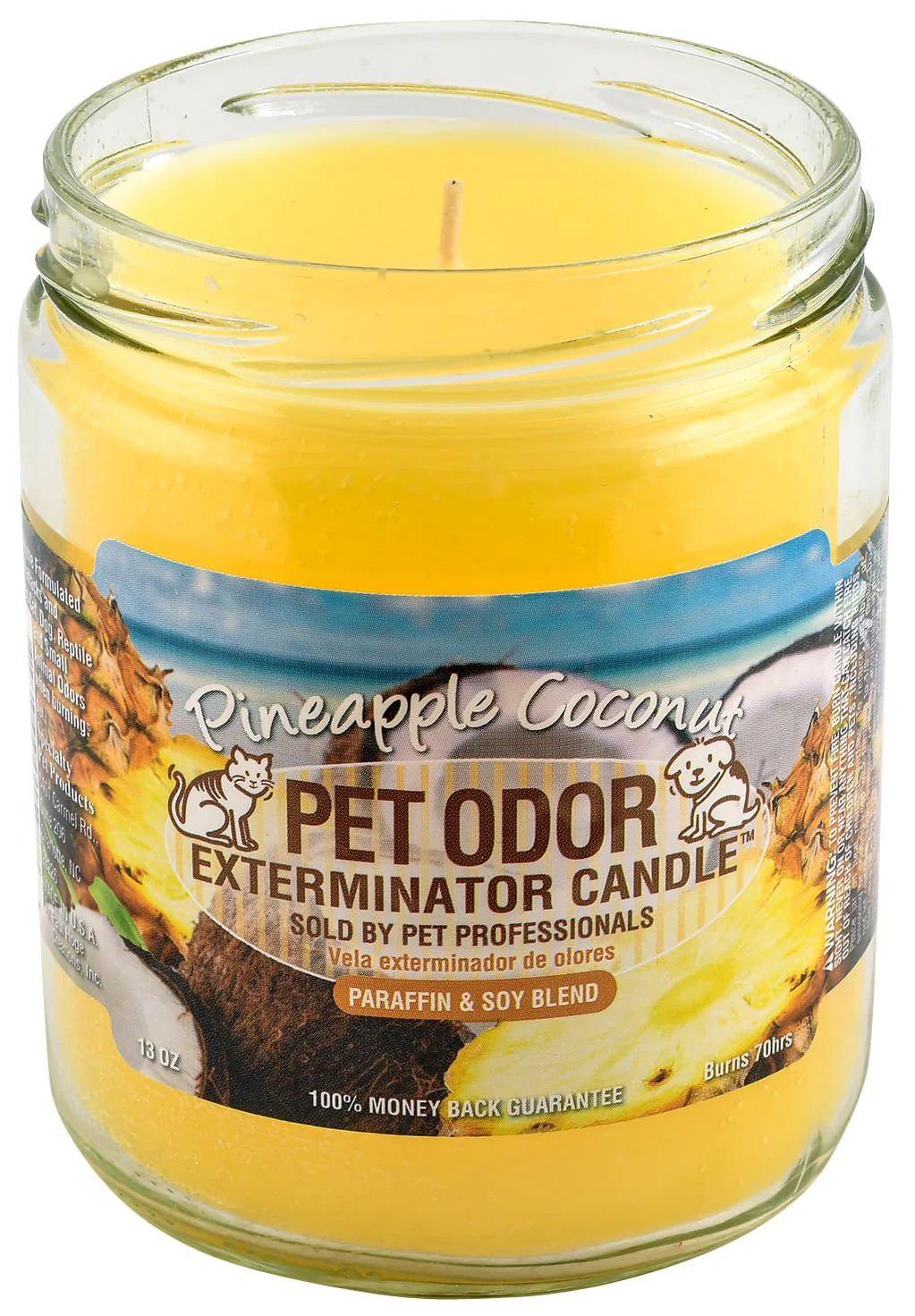 Pet Odor Exterminator Candle, Pineapple Coconut, 13 oz - Pet's Shop