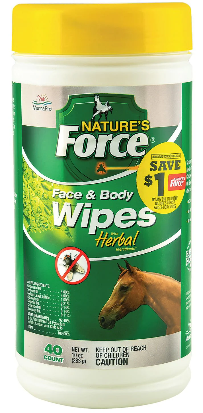 Nature's Force Face & Body Wipes, 40 count - Pet's Shop