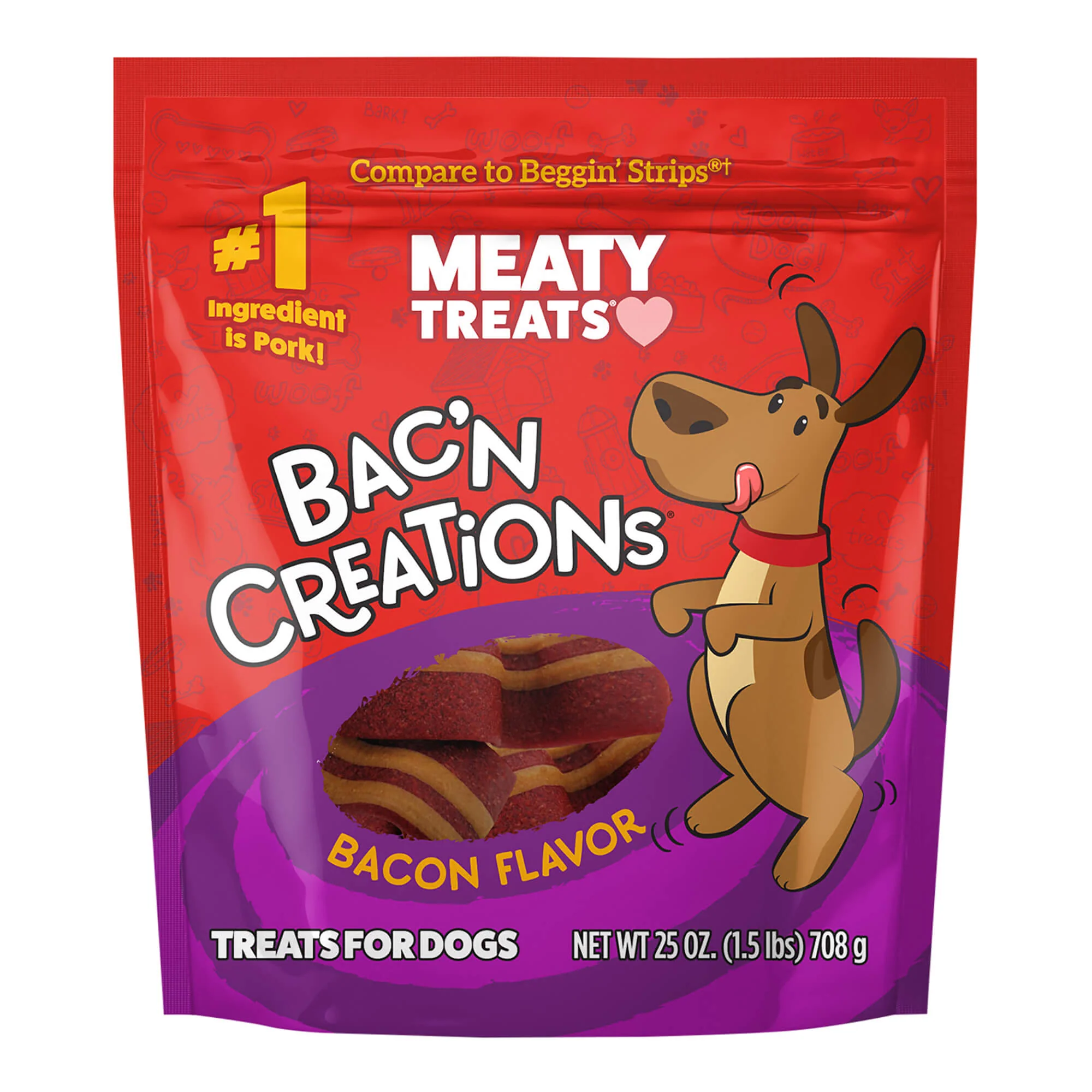 Meaty Treats Bac'n Creations Bacon, 25 oz - Pet's Shop