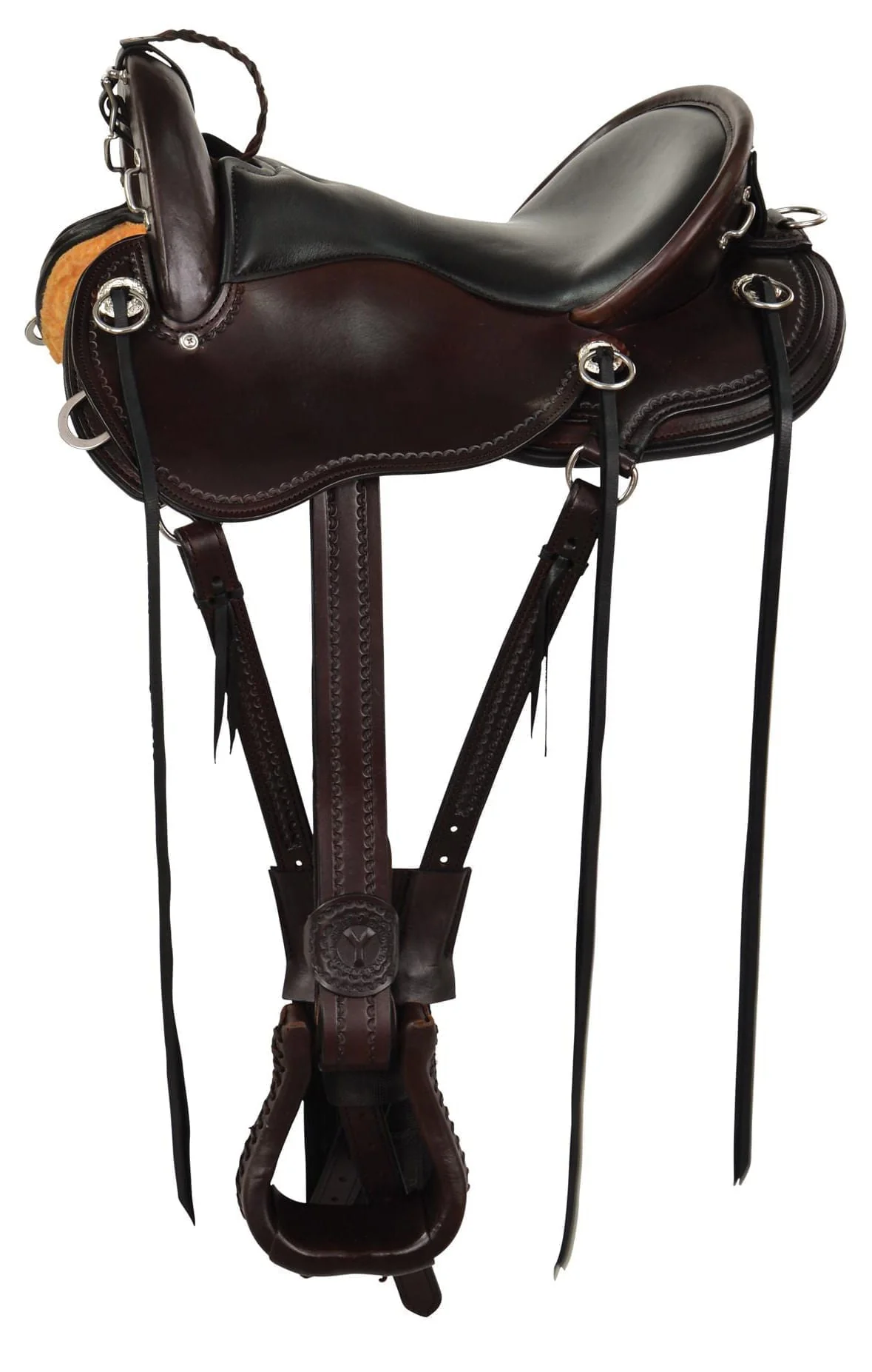 Julie Goodnight Cascade Crossover Trail Saddle, Wide, Walnut - Pet's Shop