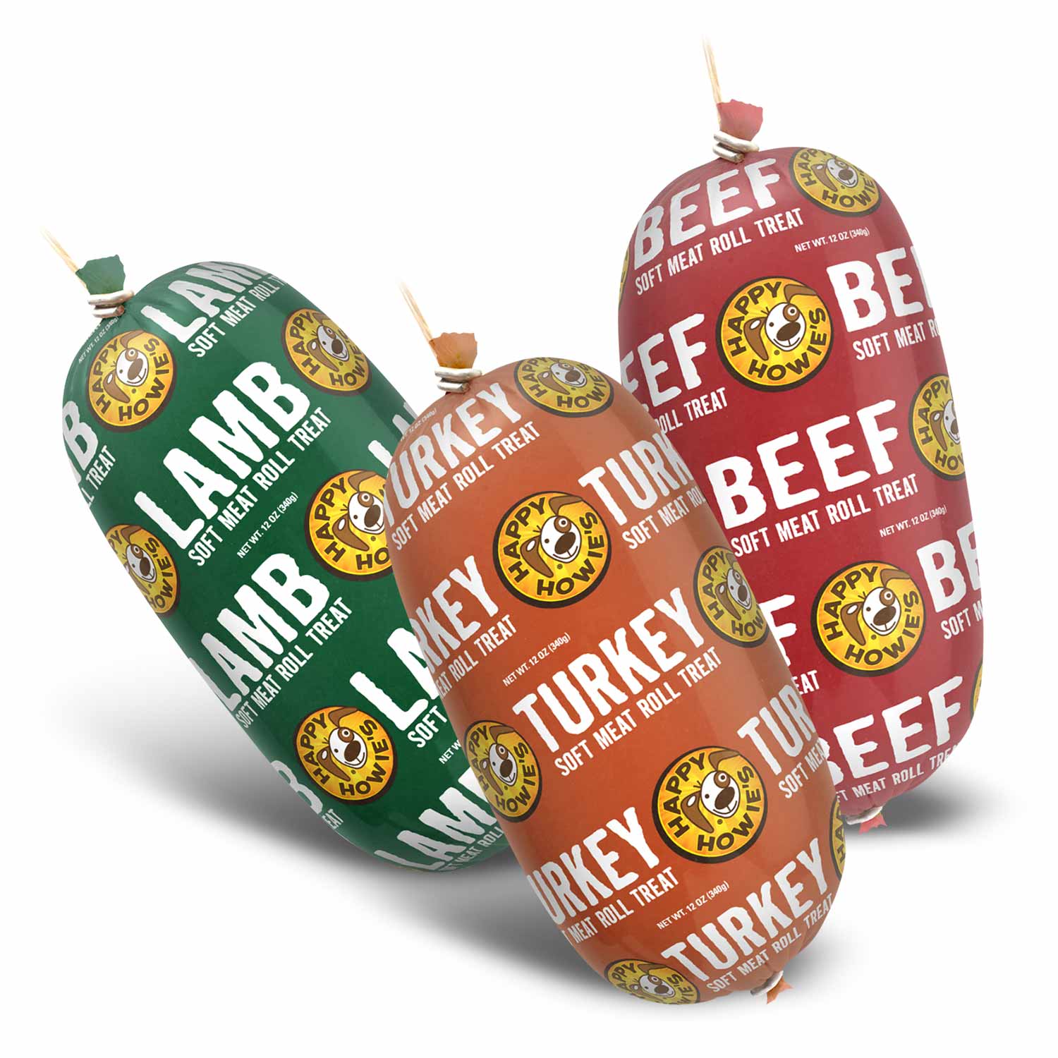 Happy Howie's Gourmet Meat Rolls 3 pk Taste Tester, 12 oz - Pet's Shop