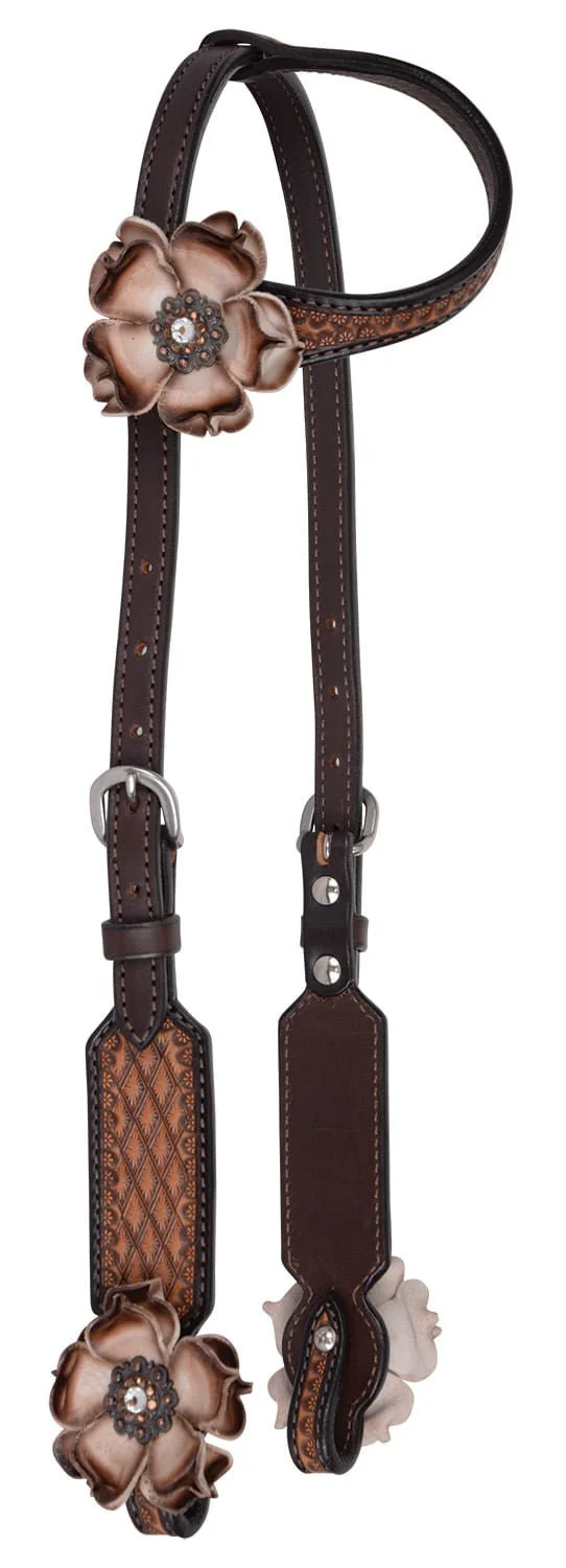 Circle Y Dusty Rose Vintage One Ear Headstall, Full - Pet's Shop