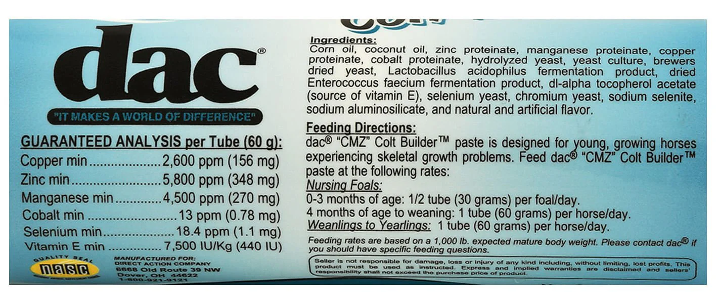 CMZ Colt Builder Paste, 60 gm - Pet's Shop