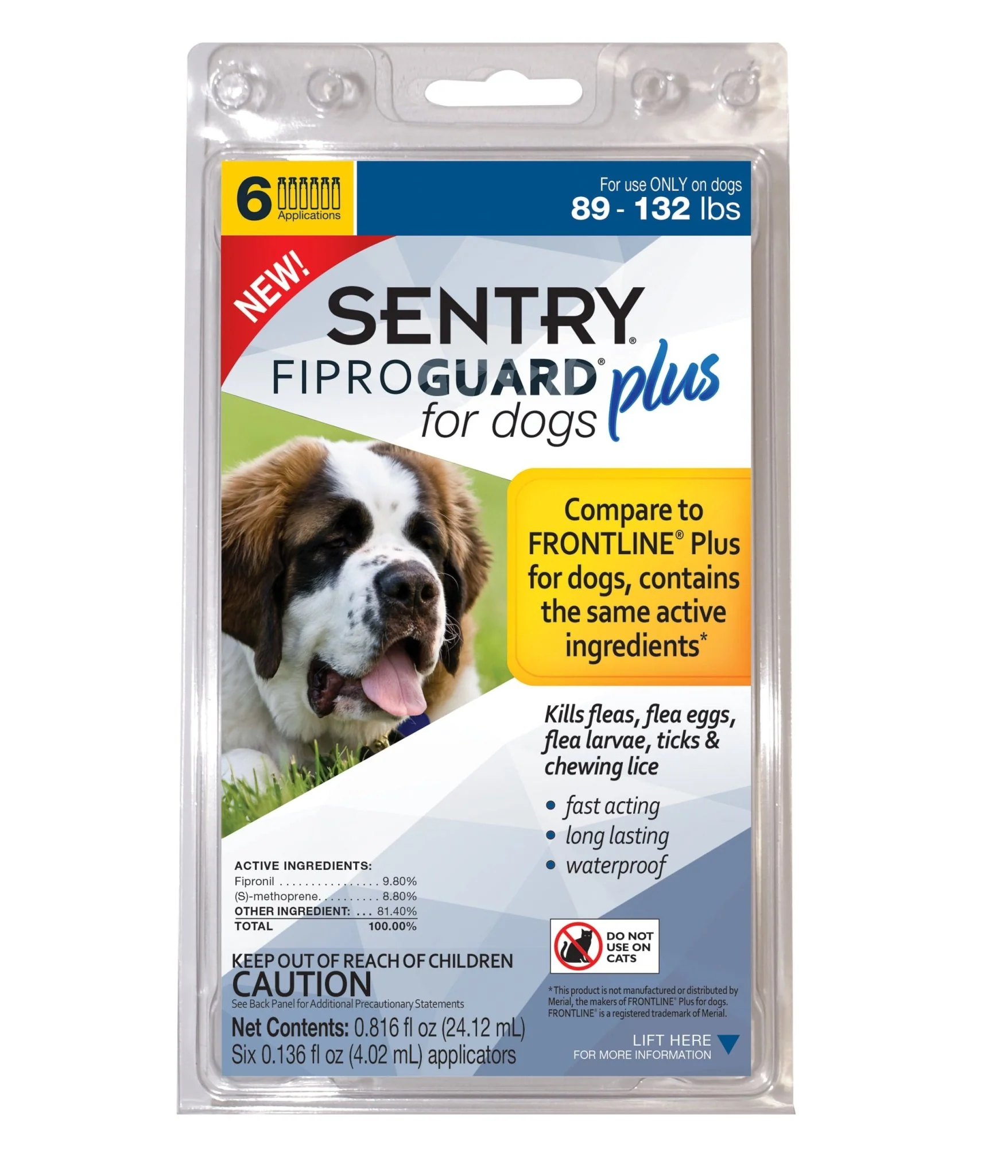 SENTRY Fiproguard Plus for Dogs, 6 Pack - Pet's Shop