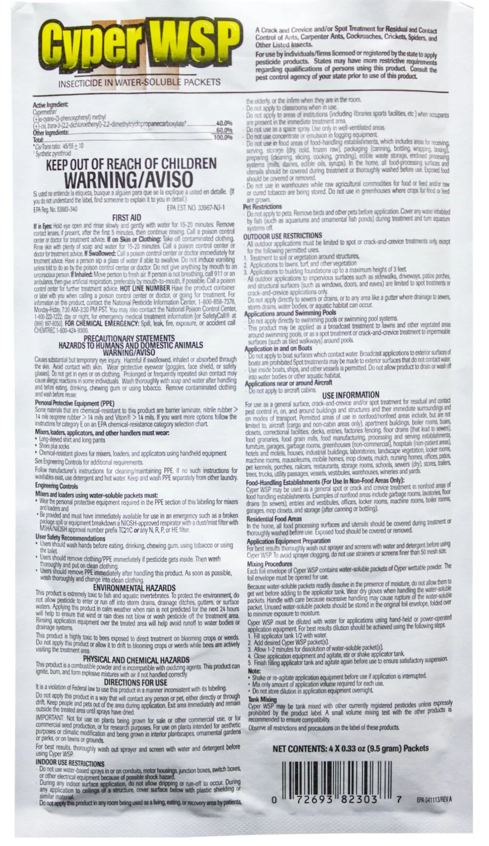 Cyper WSP Water Soluble Insecticide, 4 pack - Pet's Shop