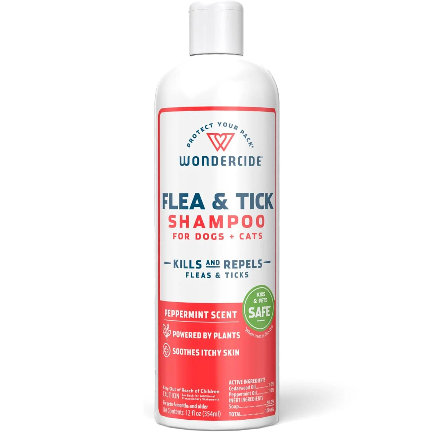 Wondercide Flea & Tick Shampoo for Dogs + Cats, Peppermint, 12 oz - Pet's Shop