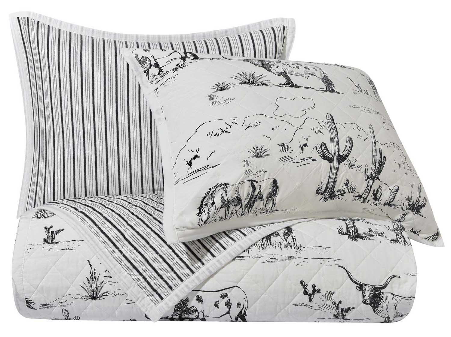 Ranch Life Western Toile Reversible Quilt Set - Pet's Shop