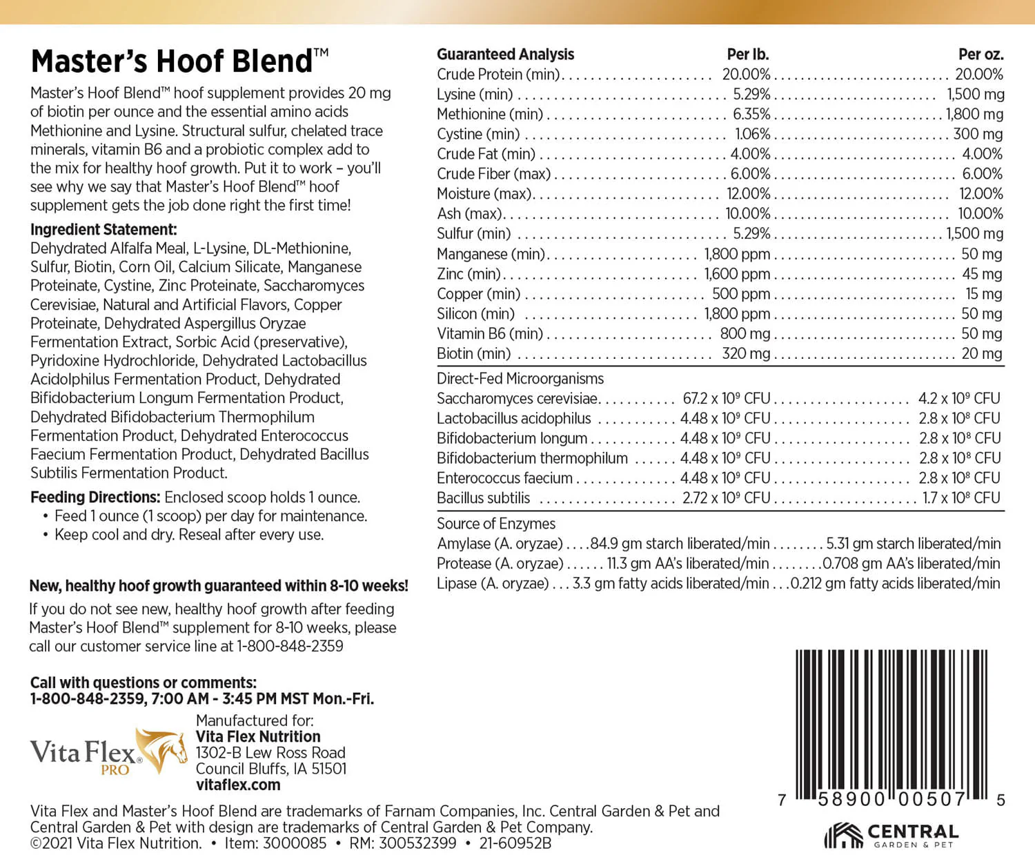 Vita Flex Pro Master's Hoof Blend Formula - Pet's Shop