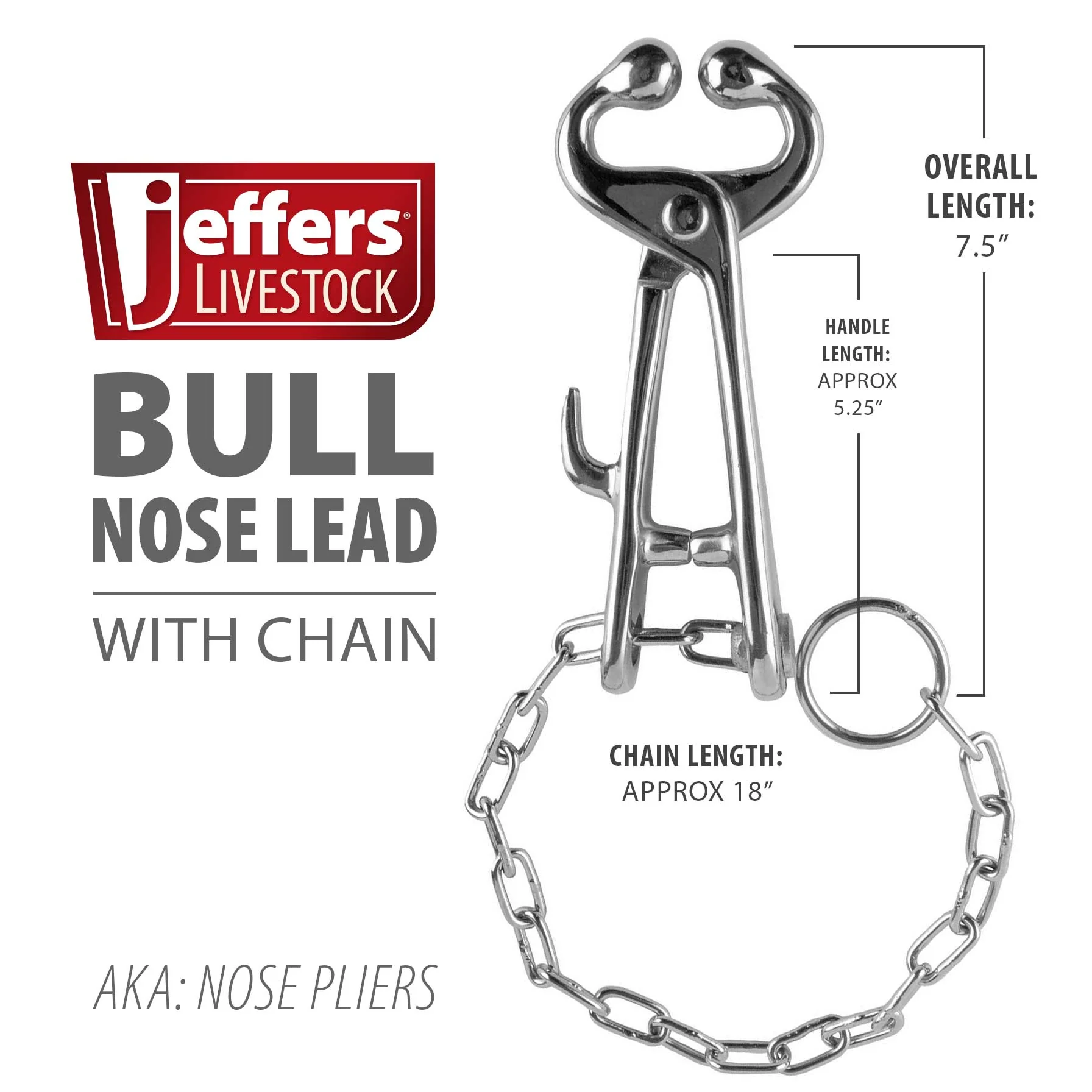Bull Nose Lead (Cow Nose Pliers) with Chain - Pet's Shop