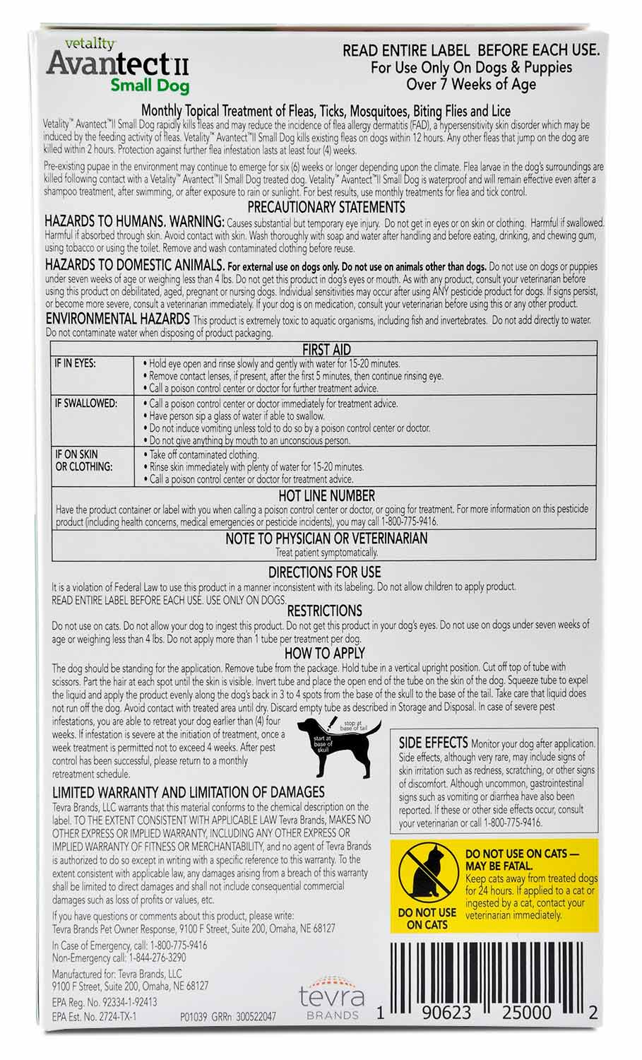 Vetality Avantect II Flea & Tick Topical for Dogs, 4 pk - Pet's Shop