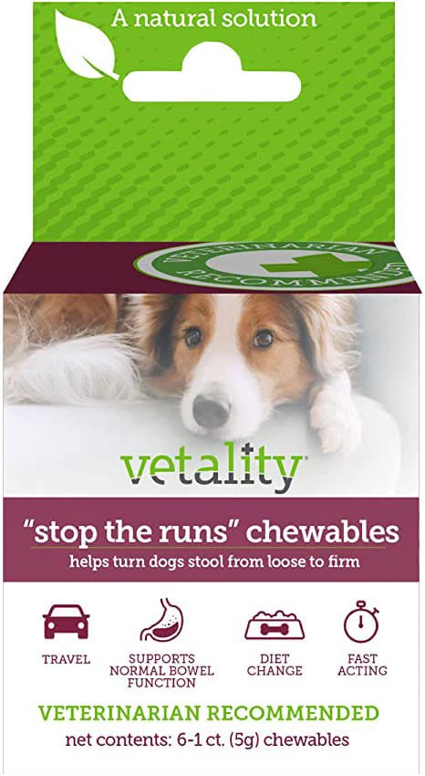 'Stop the Runs' Anti-diarrhea Chewables for Dogs, 6-1 ct - Pet's Shop