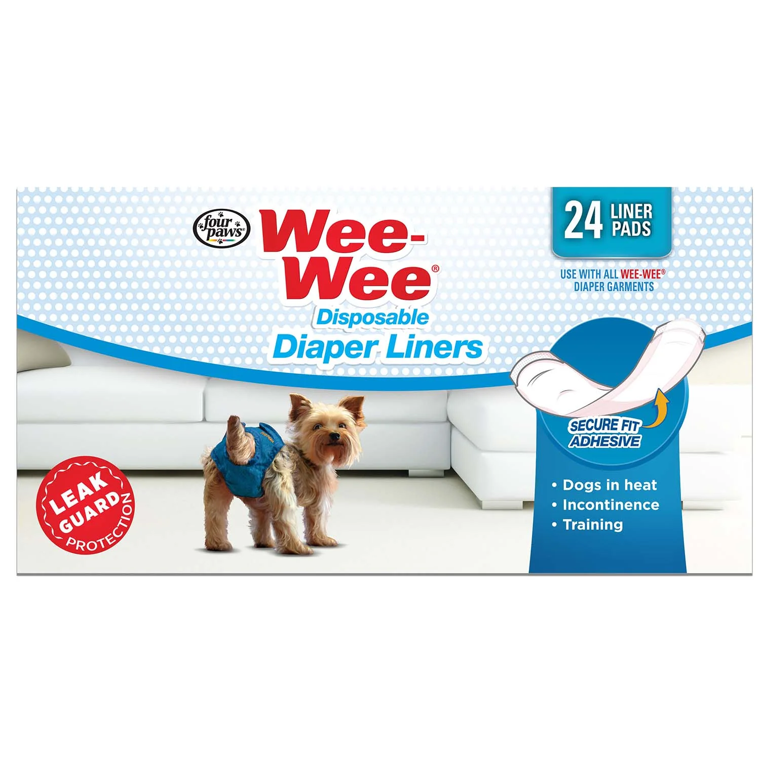 Wee-Wee Dog Diaper Garment Pads, 24 Count - Pet's Shop