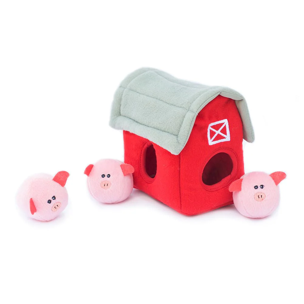 Zippy Burrow 4 Piece Pig Barn Dog Toy - Pet's Shop