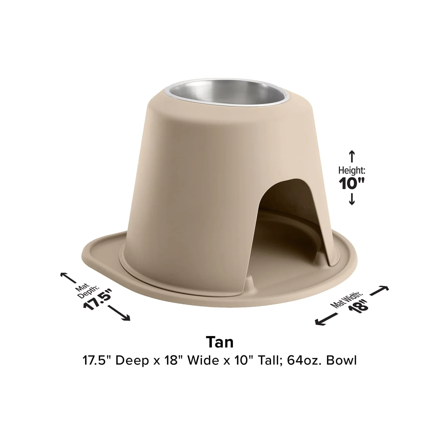 WeatherTech Single High Pet Feeding System, Stainless Steel - Pet's Shop