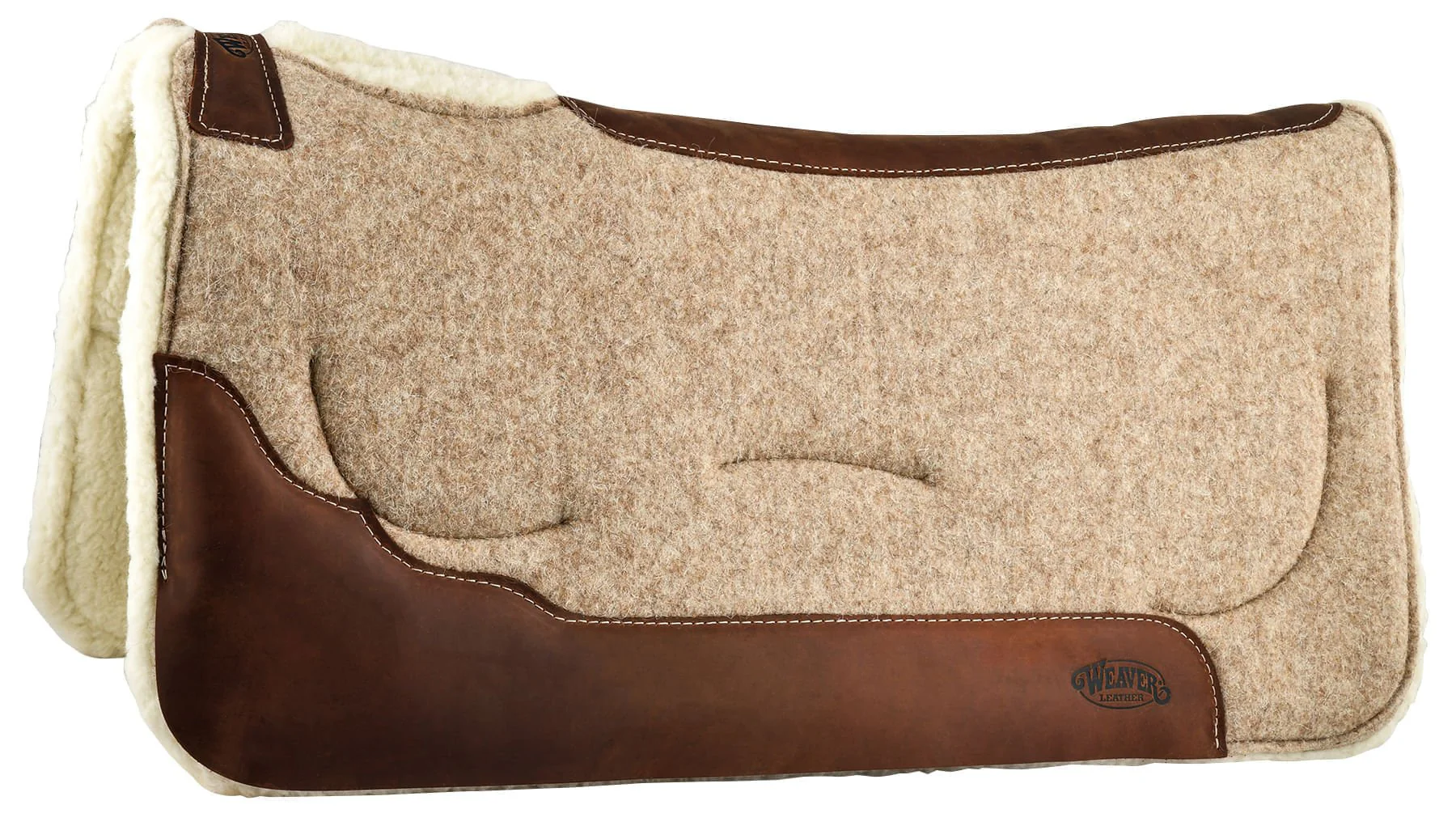 Contoured Shock-Absorbing Gel Wool Saddle Pad, Merino Wool - Pet's Shop