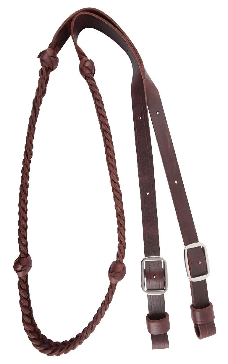 Martin Saddlery Braided 5-Strand Barrel Rein with Knots 7/8-inch Thick Buckle Ends - Pet's Shop