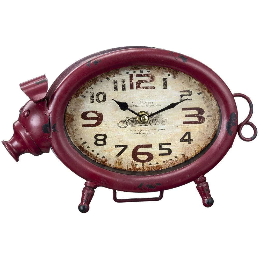 Country Pig Tabletop Clock - Pet's Shop