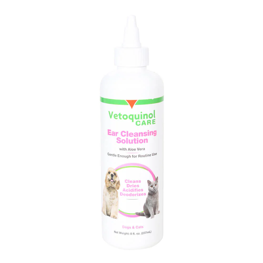 Vetoquinol Ear Cleansing Solution with Aloe, 8 oz - Pet's Shop