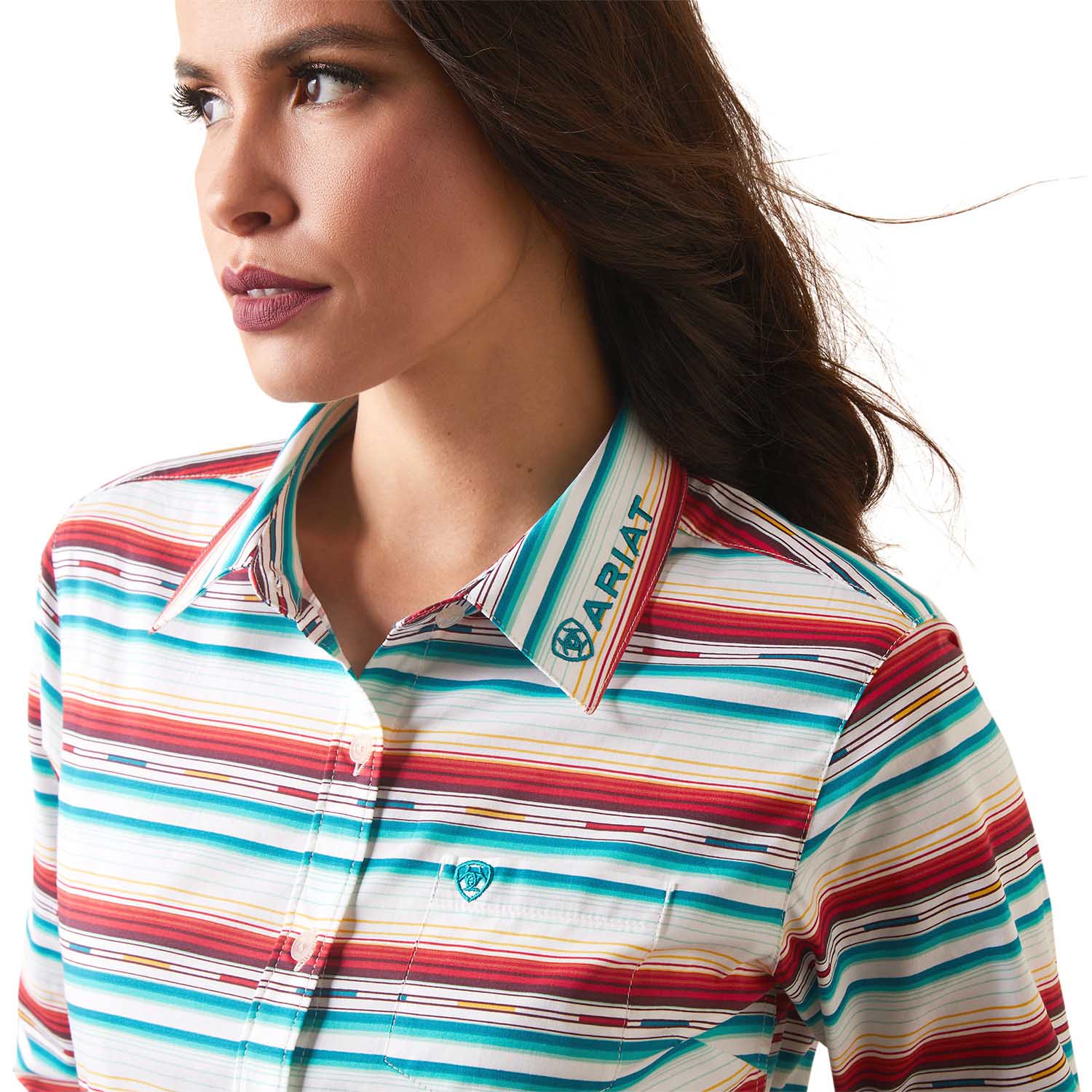 Ariat Women's Kirby Stretch Longsleeve Shirt, Rosa Serape - Pet's Shop