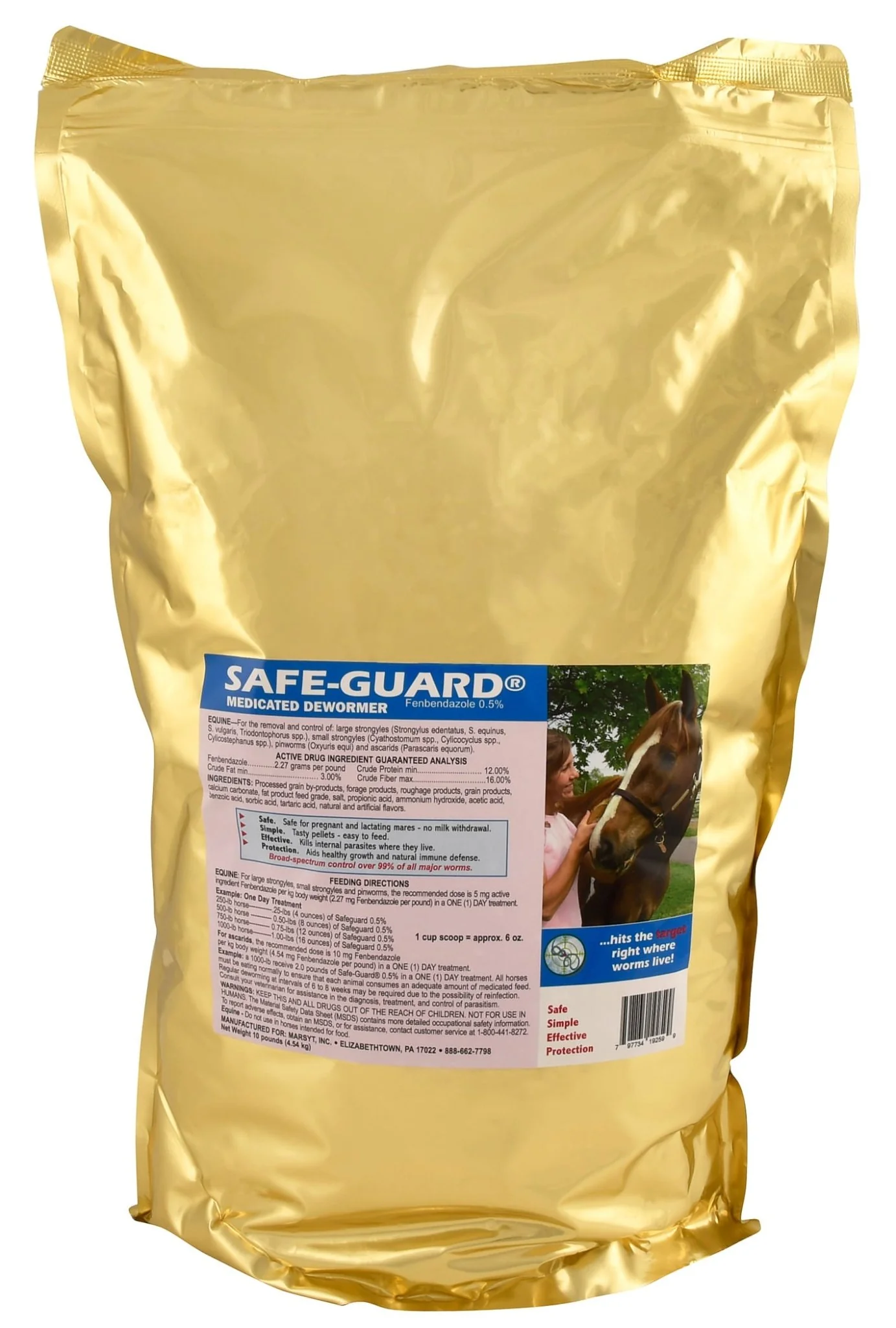 Safe-Guard Pelleted Horse Dewormer (0.5% fenbendazole), 10 lb - Pet's Shop